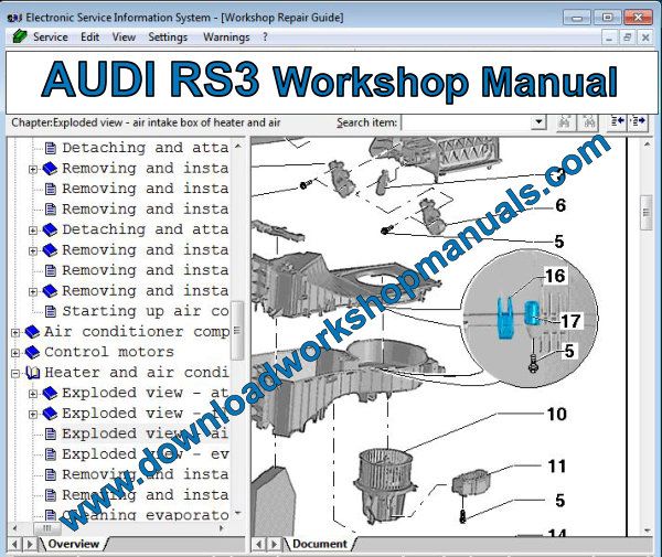 AUDI RS3 Workshop Manual